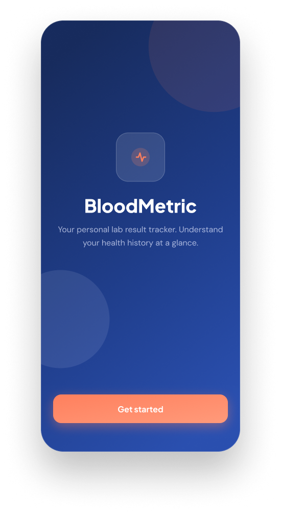 Bloodmetric welcome screen